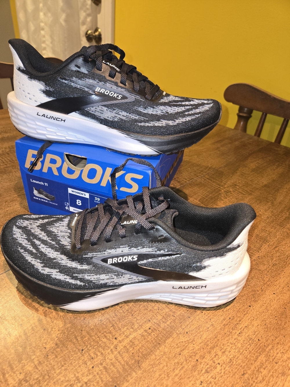 Brooks Launch Women's Black White Athletic Running Shoes